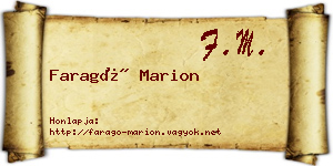Faragó Marion névjegykártya